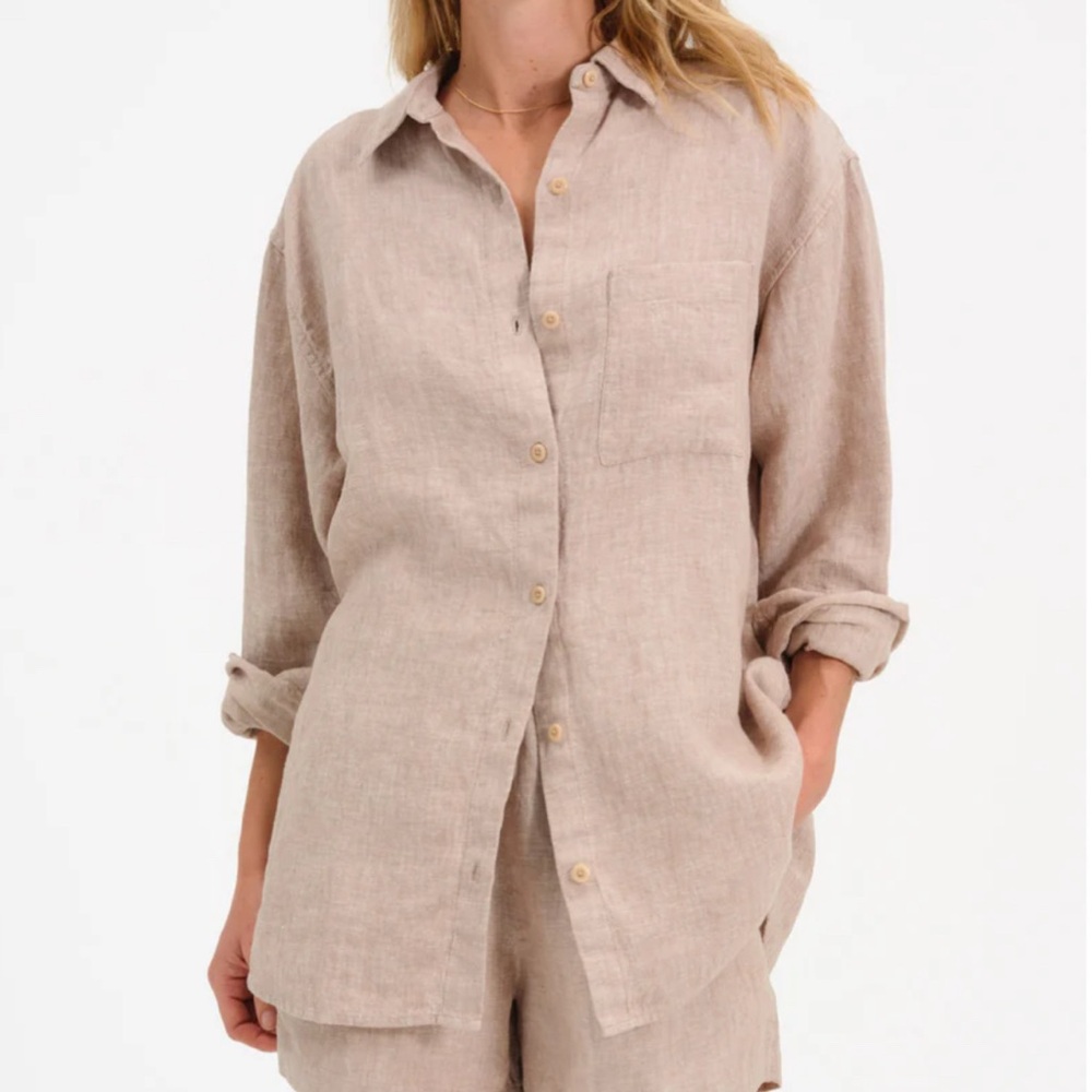 MATE the Label Tan Linen Shirt